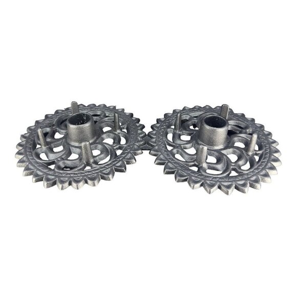 Robert Emig Black Cast Metal Candle Holder Weather Vane Directions Stick Holder - Picture 7 of 9